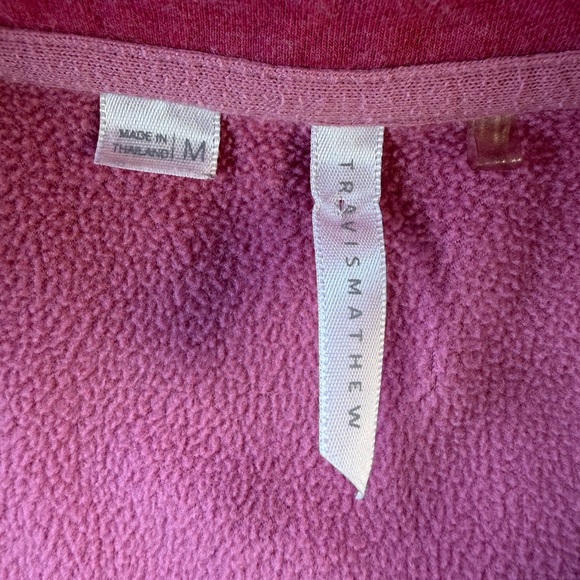 Travis Mathew Cloud Fleece Half Zip Pullover Medium Pink - Picture 7 of 9